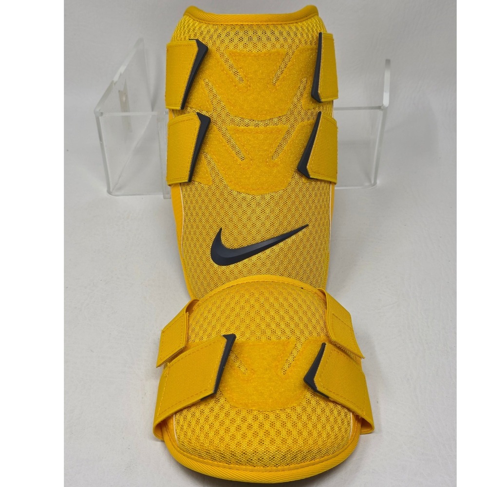 Nike Baseball Leg Guard Yellow Black Hitter Protective Gear OSFM 3111-TA New